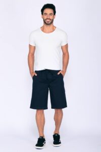 Bermuda Macaw 7796 Azul Marinho Elástico Sarja