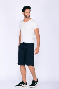 Bermuda Macaw 7796 Azul Marinho Elástico Sarja - Imagem 2