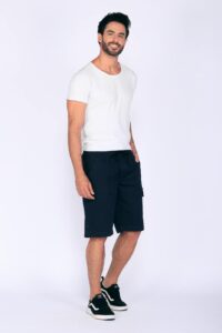 Bermuda Macaw 7796 Azul Marinho Elástico Sarja - Imagem 3