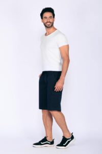 Bermuda Macaw 7796 Azul Marinho Elástico Sarja - Imagem 4