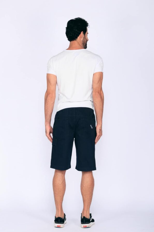 Bermuda Macaw 7796 Azul Marinho Elástico Sarja - Imagem 6