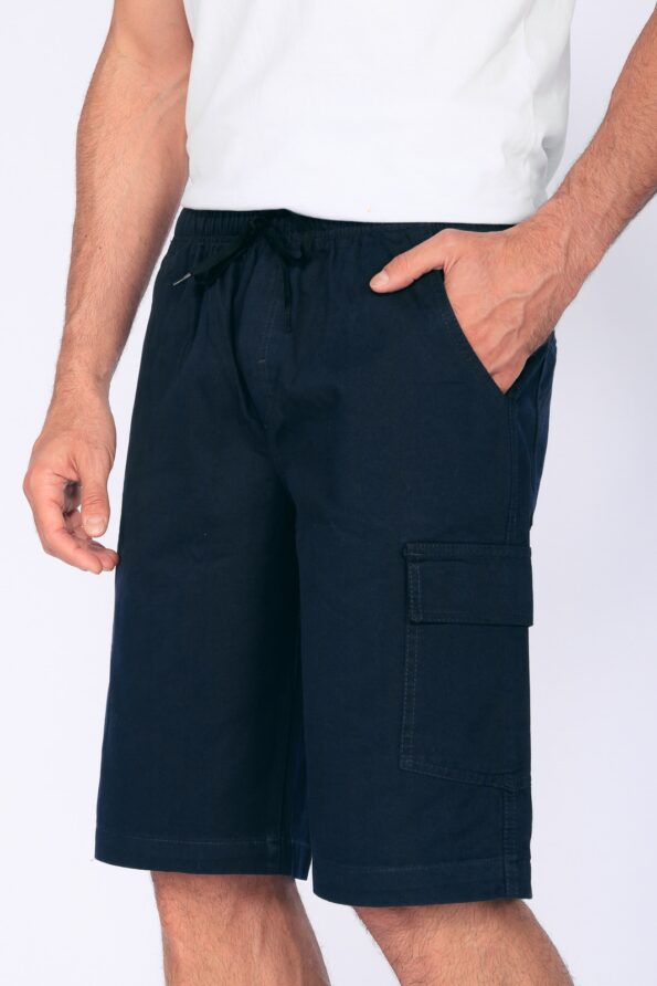 Bermuda Macaw 7796 Azul Marinho Elástico Sarja - Imagem 7