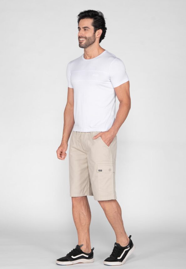 Bermuda Macaw Elástico Sarja 7813 Bege - Imagem 2