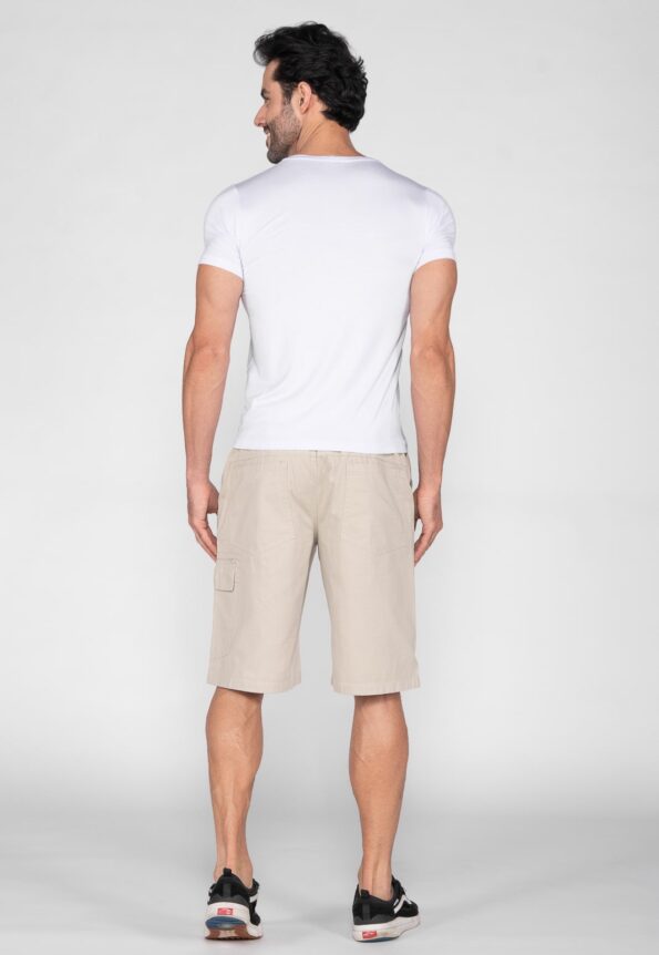 Bermuda Macaw Elástico Sarja 7813 Bege - Imagem 3