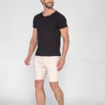 Bermuda Macaw 7842 Bege Claro Elástico Sarja