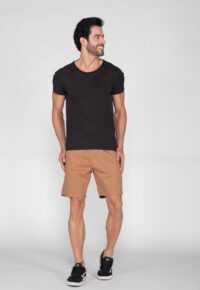 Bermuda Macaw 7842 Bege Escuro Elástico Sarja