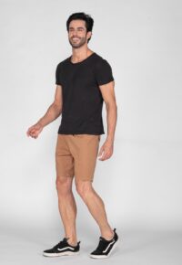 Bermuda Macaw 7842 Bege Escuro Elástico Sarja - Imagem 3