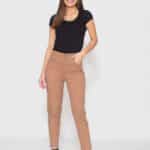 Calça Skinny 7873 Caqui Bella Canvas - Cintura Alta