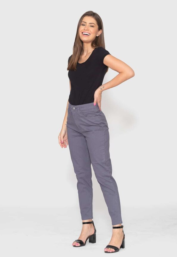 Calça Skinny 7873 Cinza Bella Canvas - Cintura Alta - Imagem 2