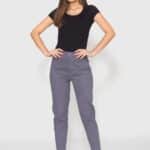 Calça Skinny 7873 Cinza Bella Canvas - Cintura Alta