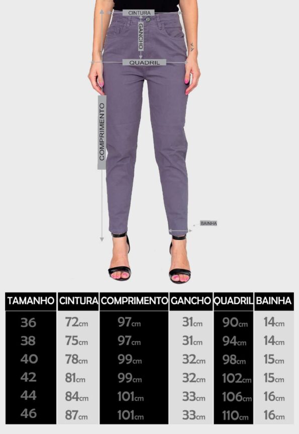 Calça Skinny 7873 Preto Bella Canvas - Cintura Alta - Imagem 10