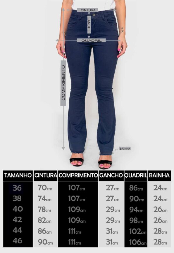 Calça Flair 7874 Azul Bella Canvas - Cintura Alta - Imagem 8