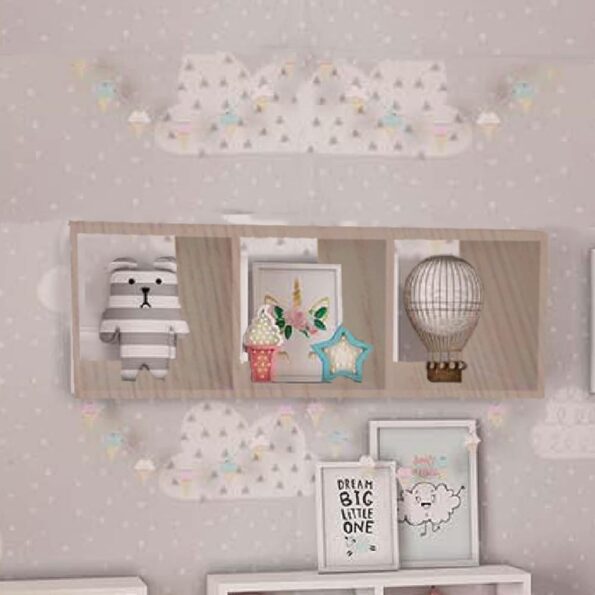 Nicho Triplo 80x30x20 Madeirado Em Mdf - Imagem 2