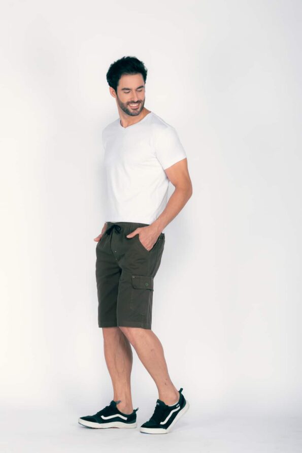 Bermuda-masculina-7851-verde-6.jpg Bermuda Macaw 7851 Verde Elástico Sarja - Imagem 2