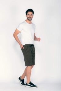 Bermuda Macaw 7851 Verde Elástico Sarja - Imagem 3