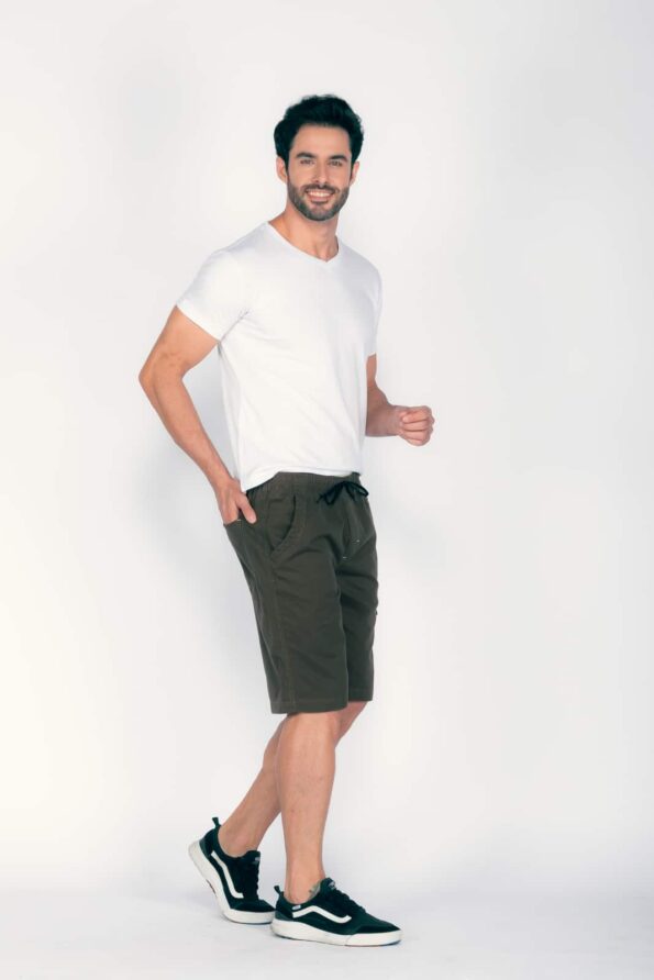 Bermuda-masculina-7851-verde-9.jpg Bermuda Macaw 7851 Verde Elástico Sarja - Imagem 3