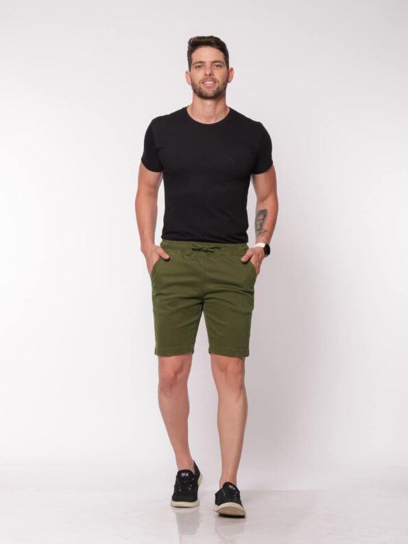 Bermuda 7899 Verde Elástico Sarja - Imagem 2