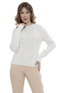 Blusa Tricot Trama Manga Longa - Imagem 3