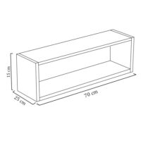 Nicho Retangular Decorativo 70cx25px15a Natural Em Mdf - Imagem 7