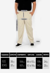 Calça Macaw 7868 Azul Marinho Plus Size Sarja - Imagem 9