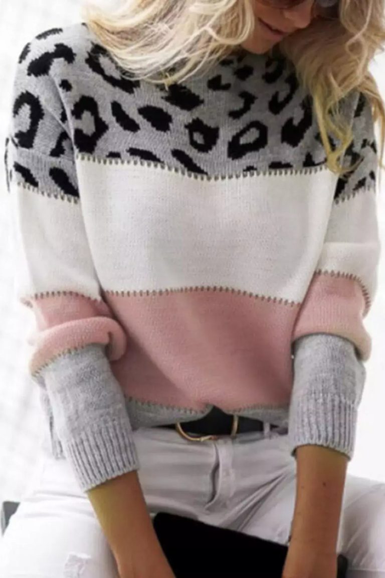 blusa tricot manga longa onça