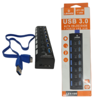 hub usb 7 portas 3.0 ultra rápido chave liga/desliga lehmox