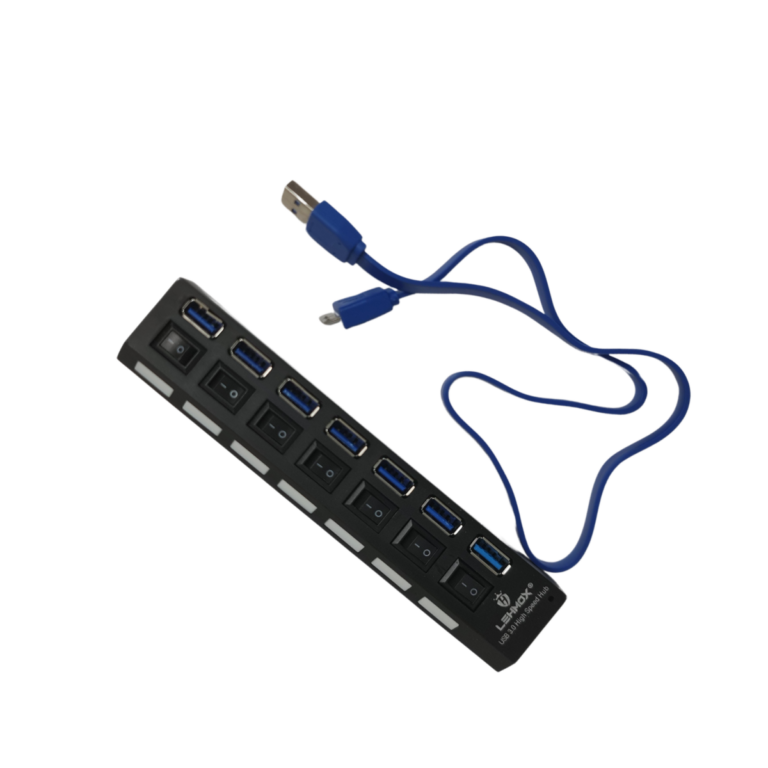 hub usb 7 portas 3.0 ultra rápido chave liga/desliga lehmox