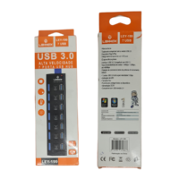 hub usb 7 portas 3.0 ultra rápido chave liga/desliga lehmox