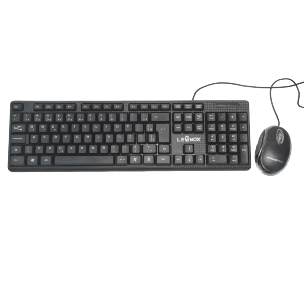 kit teclado e mouse com fio + mousepad ergonômico confort
