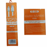 cabo carga rápida reforçado usb lightning 3 metros kaidi