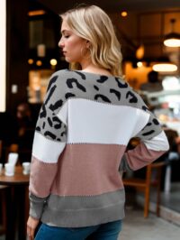 blusa tricot manga longa onça