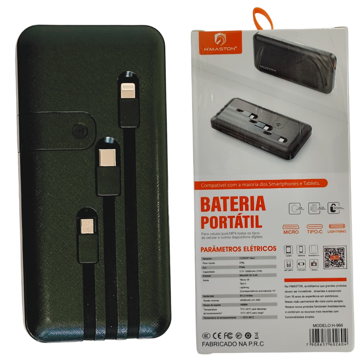 power bank hmaston 10000mah usb tipo c lightning cargarápida