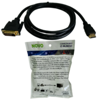 cabo hdmi para dvi 1.8m conectores banhados a ouro full hd