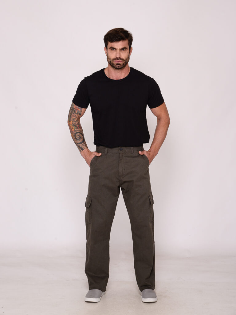 calça cargo macaw sarja 7888 chumbo