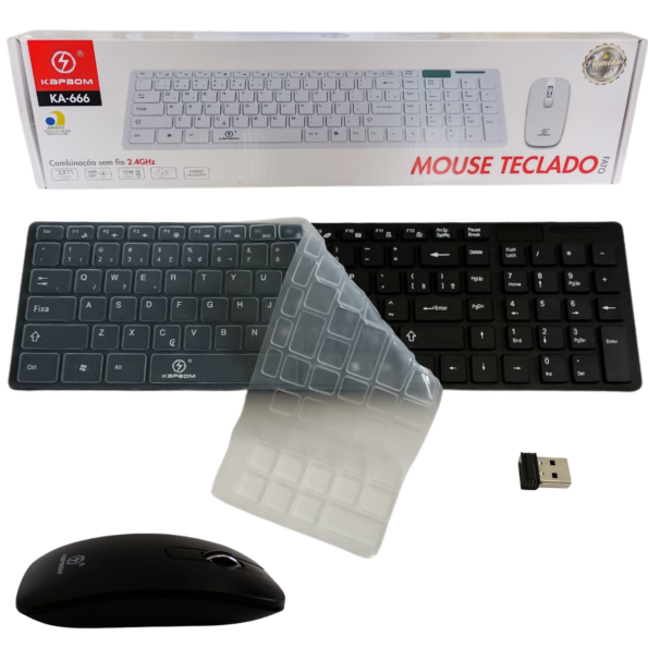 kit teclado mouse sem fio 2.4ghz 10m alcance